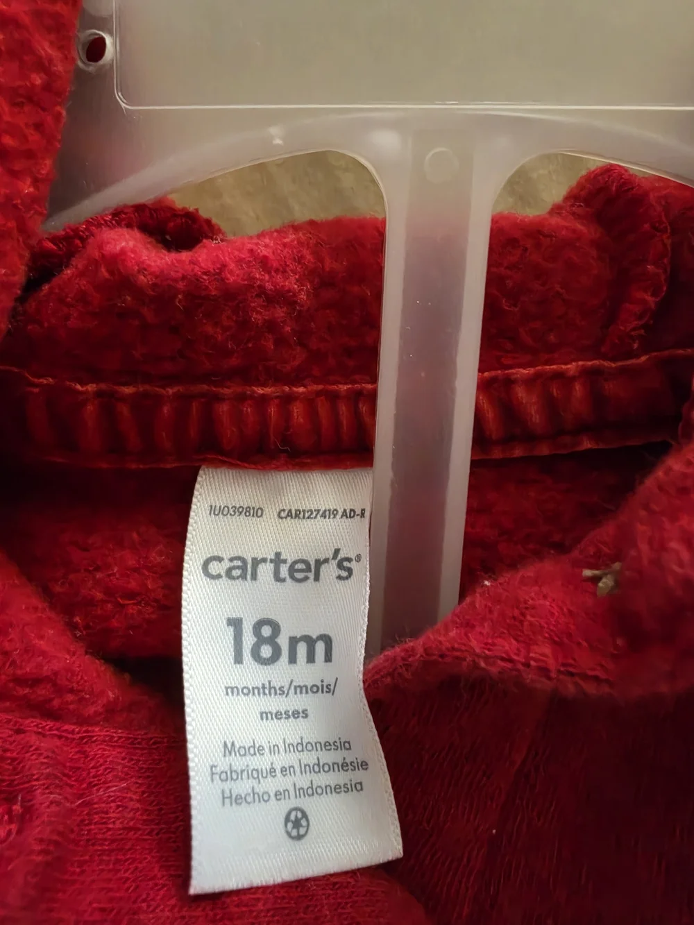 Carter's Bright Red Hooded Two-Piece Pajama Set